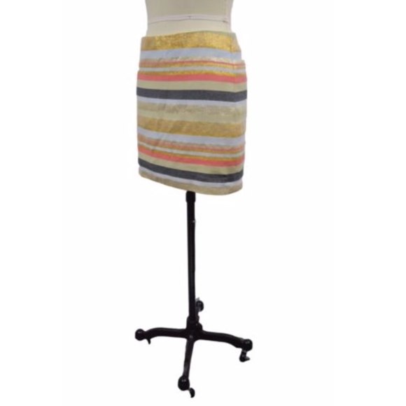 J Crew Metallic Striped Skirt Size 0 - Picture 4 of 7